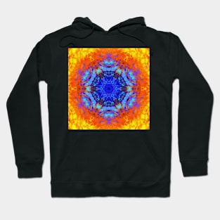 Digital Mandala Blue Orange and Yellow Hoodie